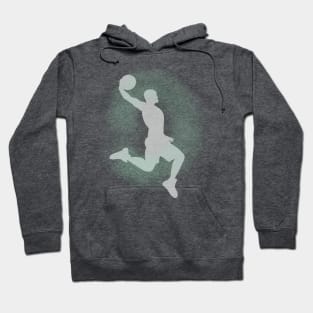 Basketball Player Dunking Sprayed Green Hoodie